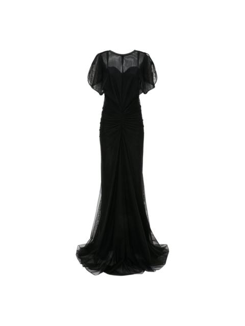 sheer-overlay dress