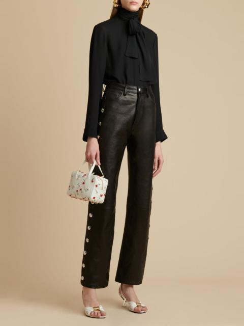 KHAITE The Danielle Pant in Black Leather with Studs