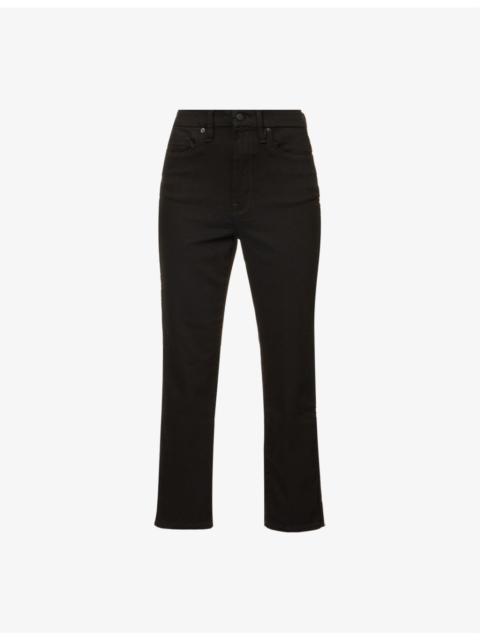 GOOD AMERICAN Good Curve straight-leg mid-rise stretch-denim jeans