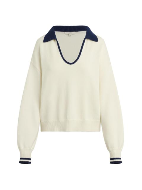 Joe's Jeans Women's The Romie Open Collar Knit Polo Sweater - Milk