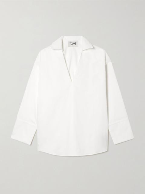 TOVE Luisa cotton-blend poplin shirt White