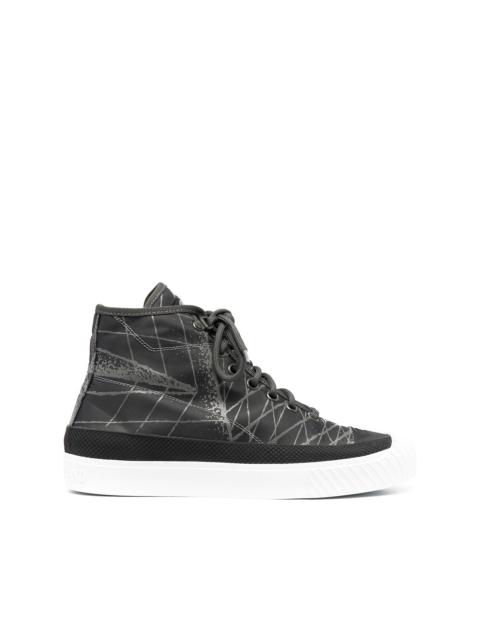 Stone Island abstract-print high-top sneakers