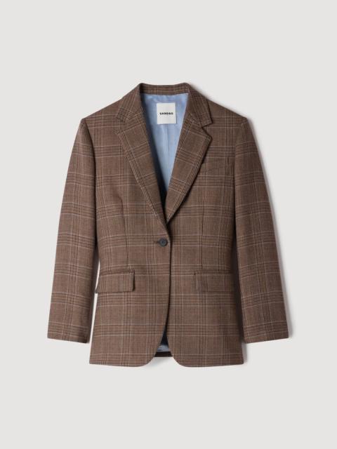 Sandro CHECK WOOL JACKET