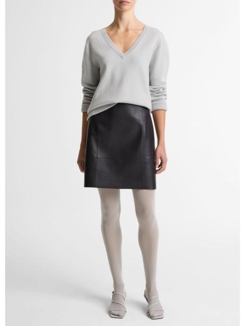 Vince Bonded Leather Mid-Rise Skirt