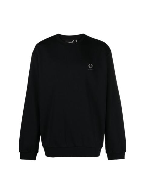 Fred Perry slogan-embroidered cotton sweatshirt