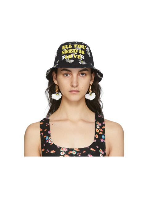 rabanne SSENSE Exclusive Black Daisy Bucket Hat