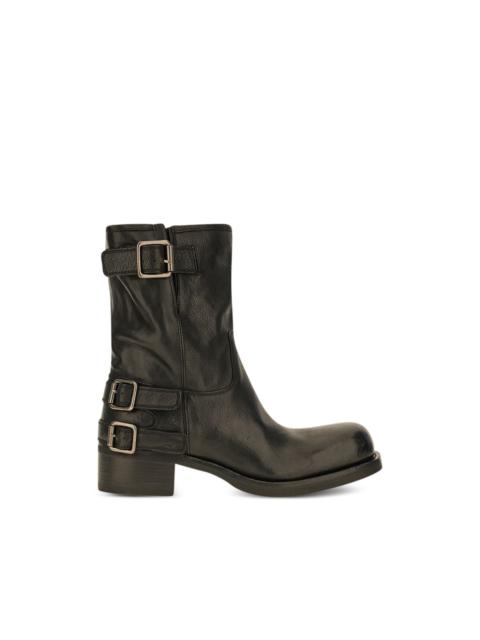 OFFICINE CREATIVE buckle-detail leather biker boots