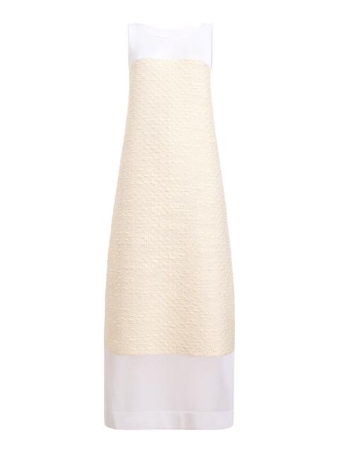 Miriele Woven-Inlay Organza Maxi Dress ivory