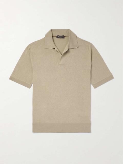 Silk and Linen-Blend Polo-Shirt