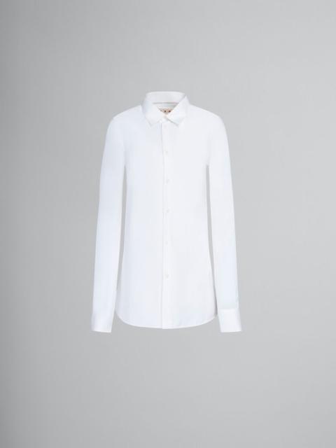 Marni WHITE FITTED POPLIN SHIRT WITH BALLOON SLEEVES