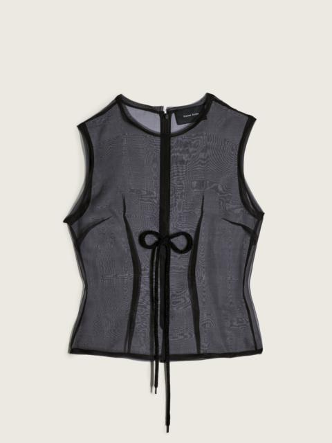 Simone Rocha Sheer Frayed Contour Dart Top