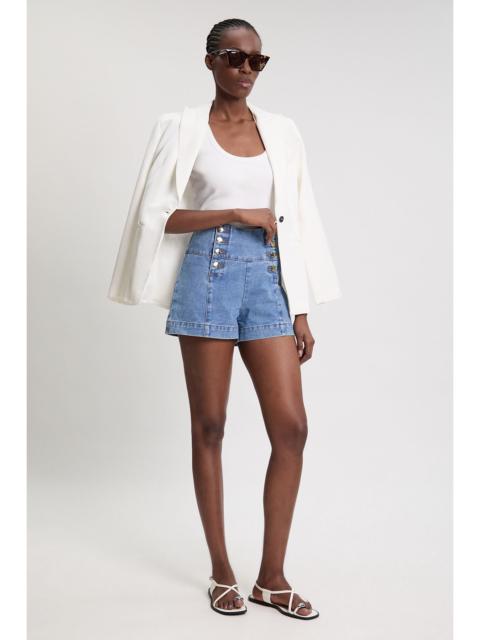KAREN MILLEN Denim Button Front Shorts