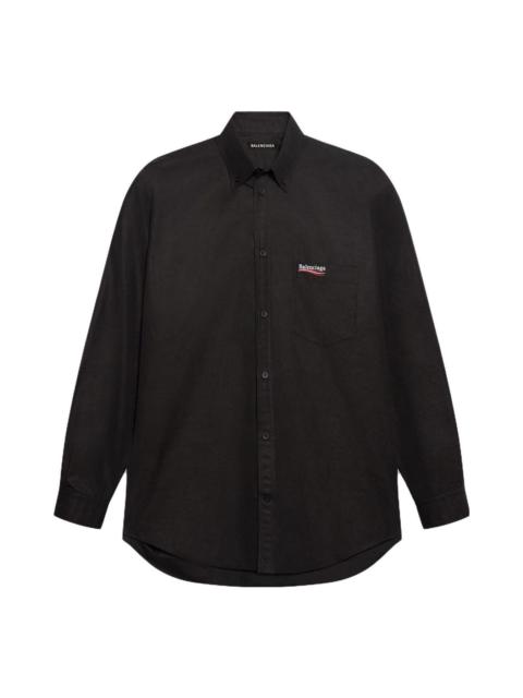 BALENCIAGA Balenciaga Political Campaign Long Sleeve Shirt 'Black' 621960TYB181000