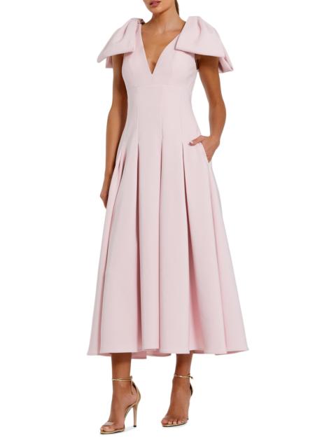 MAC DUGGAL Women's Ieena Crêpe Bow-Strap A-Line Cocktail Dress - Blush