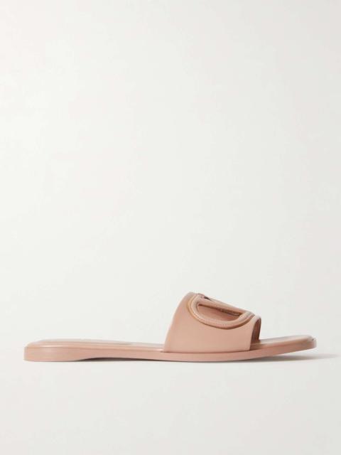 VLOGO cutout leather slides