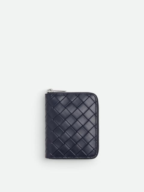 Bottega Veneta Intrecciato Stamp North/South Compact Zip Around Wallet