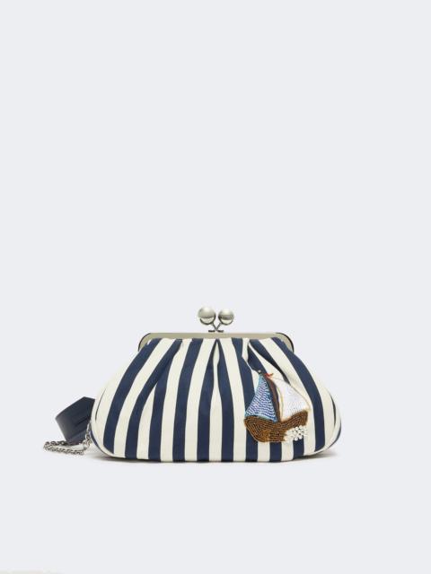 WEEKEND Max Mara Medium striped cotton Pasticcino bag - CORNFLOWER BLUE