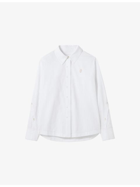 Claudie Pierlot Striped Cotton Poplin Shirt