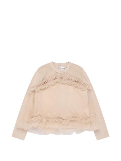 Noir Kei Ninomiya ruffled tulle-panelled top