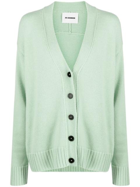 Jil Sander V 목 리브 니트 카디건