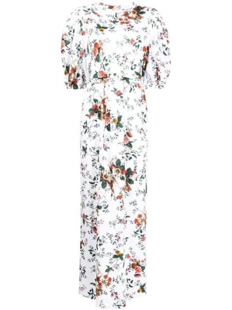 Erdem puff-sleeve maxi shirt dress
