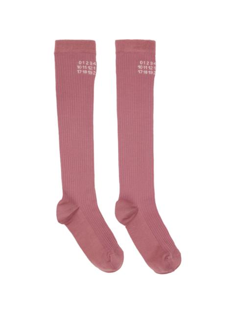MM6 Maison Margiela Pink Knee-High Socks