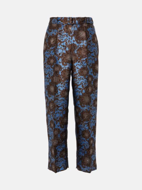 'S Max Mara Elio floral jacquard straight pants