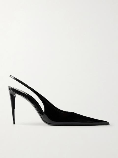 SAINT LAURENT Guermantes Patent-leather Slingback Pumps