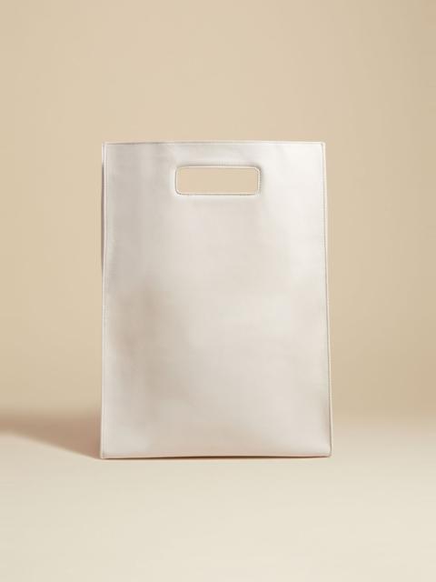 KHAITE The Hudson Tote in Off-White Leather