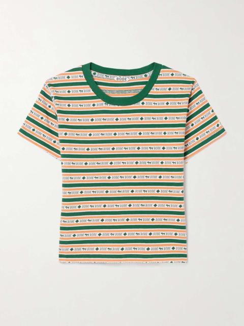 Scottie striped cotton-jacquard T-shirt