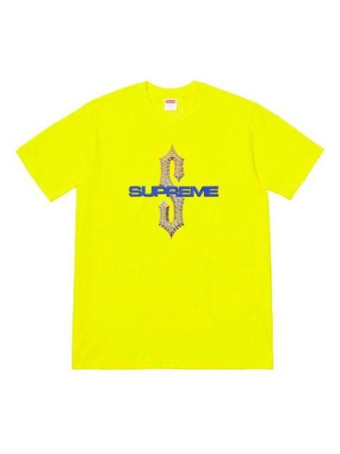 Supreme Supreme SS18 Diamonds Tee Bright Yellow Diamond Printing Short Sleeve Unisex SUP-SS18-0119