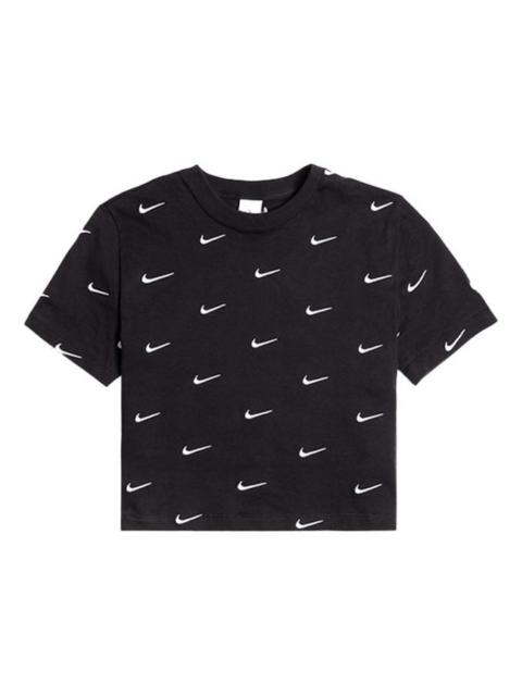 Nike (WMNS) NikeLab Swoosh Small Embroidered Logo Short Sleeve 'Black' CK4092-010