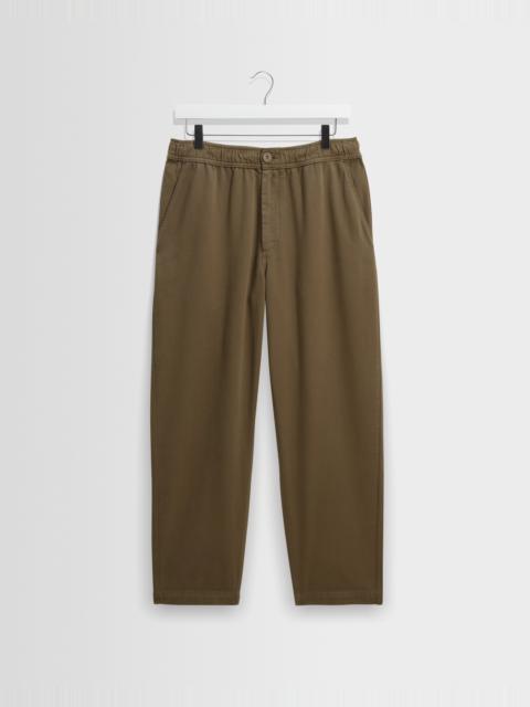 Wax London Kurt - Dark Khaki Organic Cotton Twill Trouser