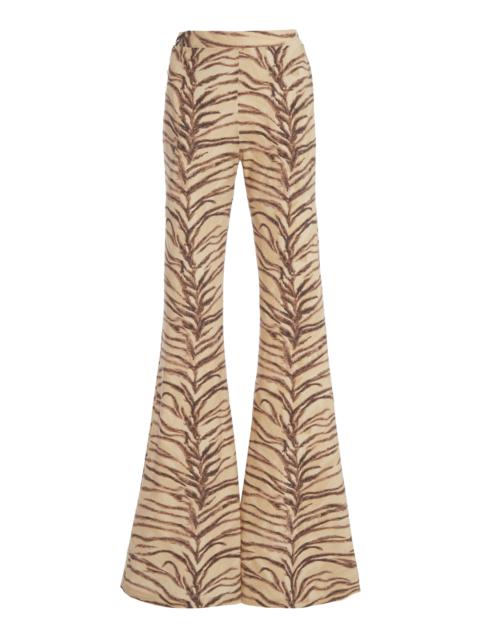 Stella McCartney Tiger-Print Jersey Flare Pants print