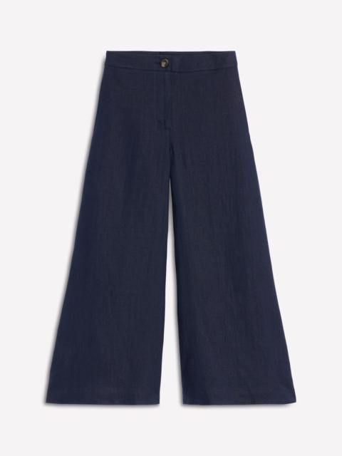 BODEN Wide Crop Linen Pants-Navy
