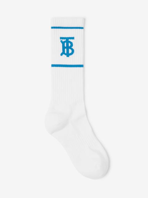 Burberry Monogram Motif Intarsia Cotton Blend Socks