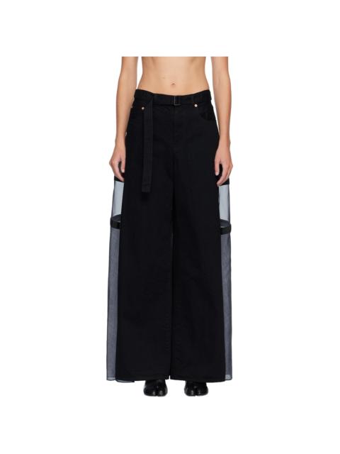 sacai Black Paneled Jeans