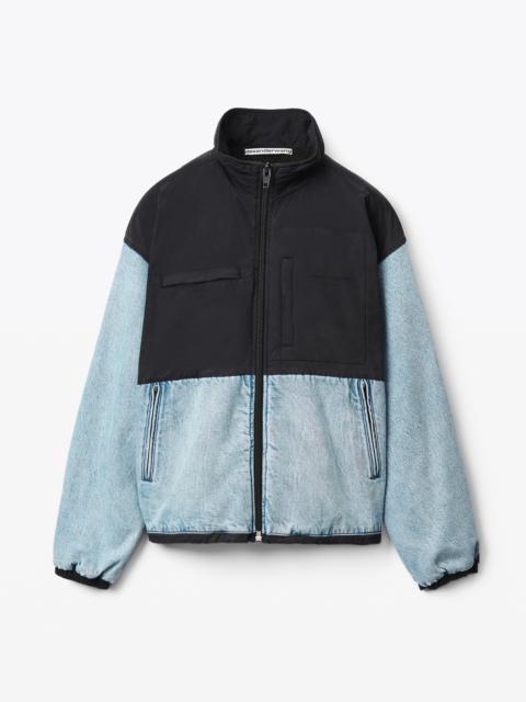 Alexander Wang NYLON COMBO JACKET IN DENIM