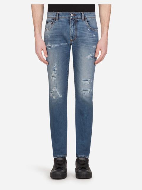 Dolce & Gabbana Slim-fit stretch jeans with patch