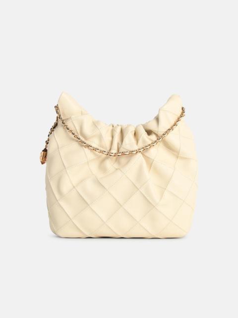 TORY BURCH 'FLEMING' CREAM LEATHER MINI BAG