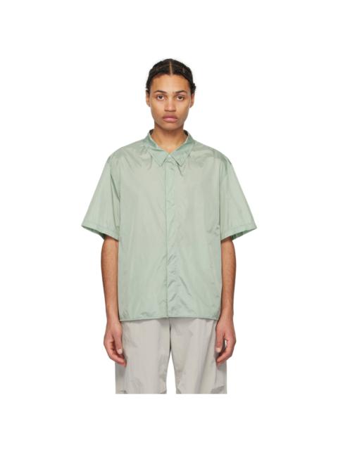 AMOMENTO Green Spread Collar Shirt