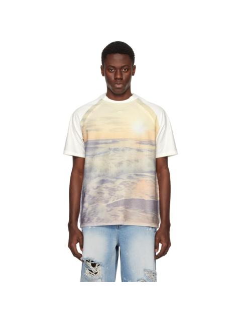 Yellow & Off-White Print T-Shirt