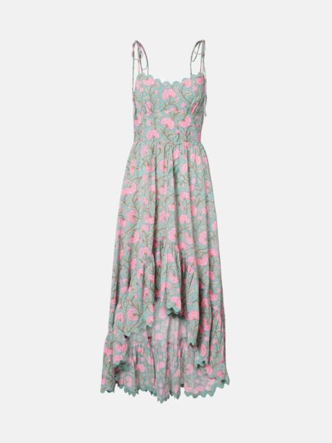 juliet dunn Floral cotton midi dress
