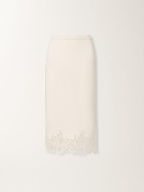 FABIANA FILIPPI Platinum skirt with macramé lace