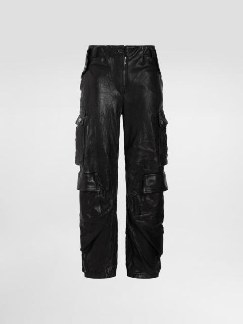 Dolce & Gabbana Leather cargo pants