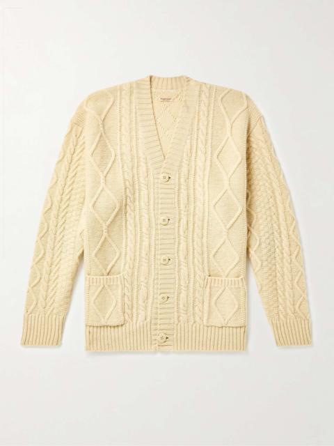 Intarsia Cable-Knit Wool-Blend Cardigan