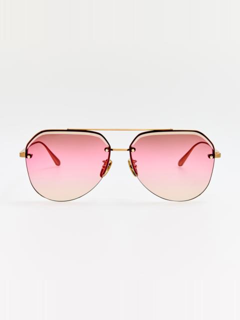 Quynh Sunglasses in Matt Champagne and Pink