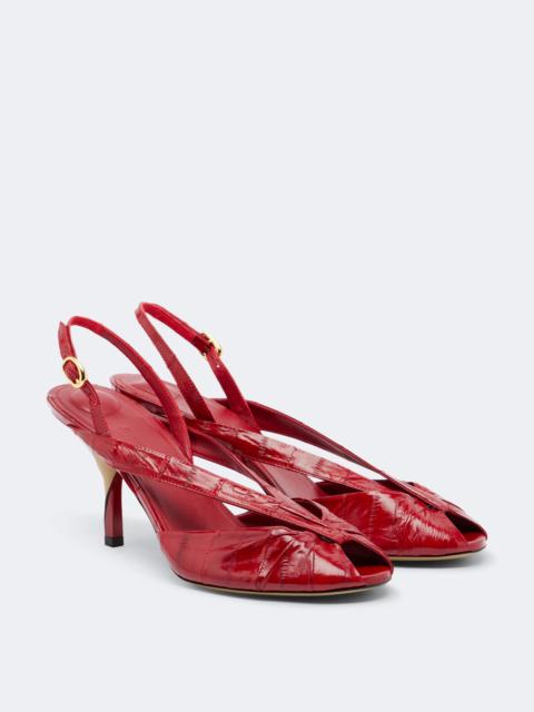 JACQUEMUS Poisson leather peep-toe pumps