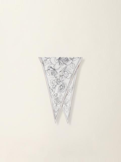 FABIANA FILIPPI Silk twill diamond scarf, white