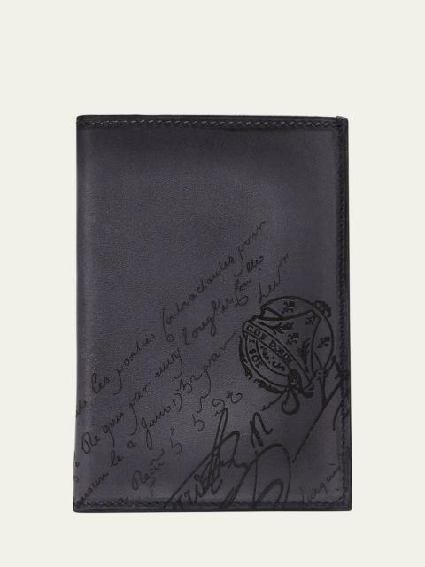 Berluti Men's Escale Scritto Leather Passport Holder